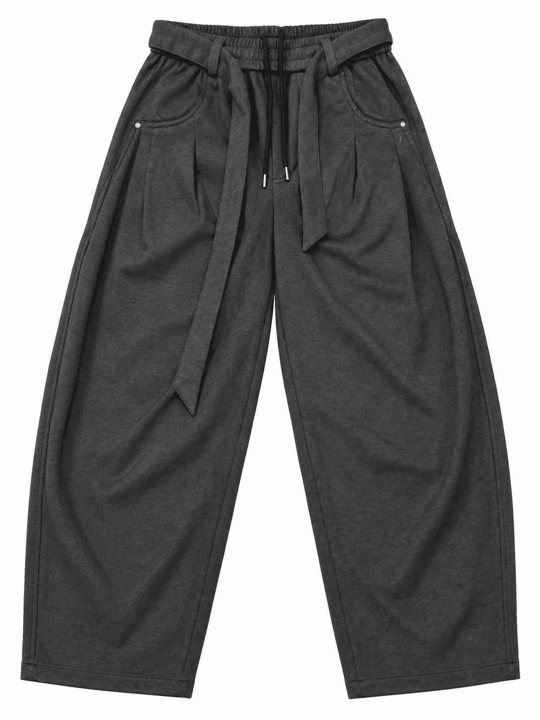 Wide Pants with Tie Belt